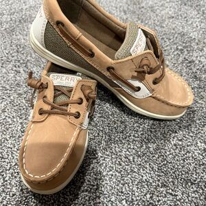 Sperry Brown and White Boat Shoes